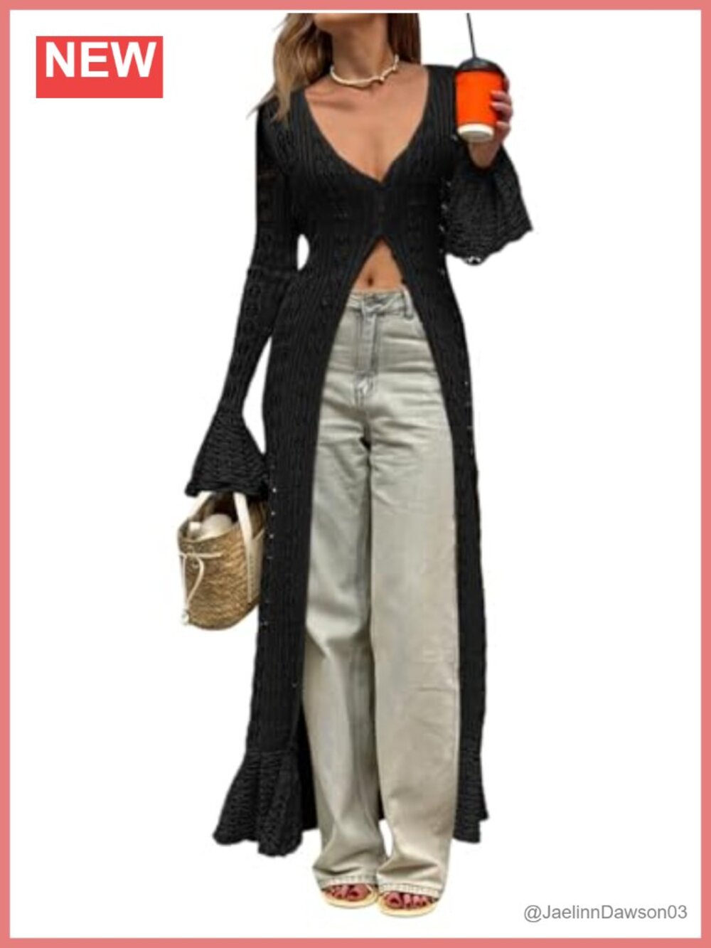 Crochet Long Cardigan Boho Summer Maxi Lace Duster Coat